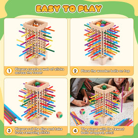 WhimsiPlay wooden dice guiding turns during play