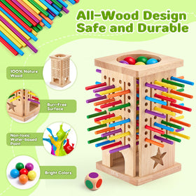 WhimsiPlay 42 colorful sticks boosting fine motor skills during gameplay.