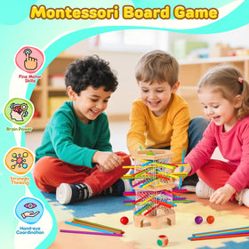 WhimsiPlay colorful sticks and dice support fine motor skills during hands-on play.