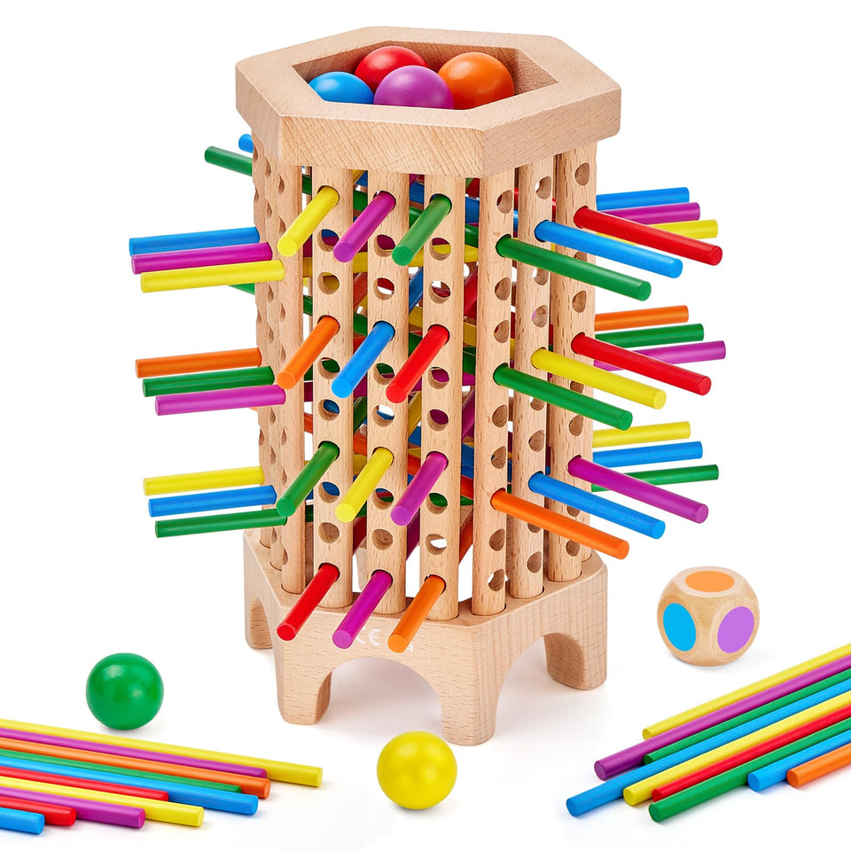 WhimsiPlay Montessori board game wooden setup for family play and learning