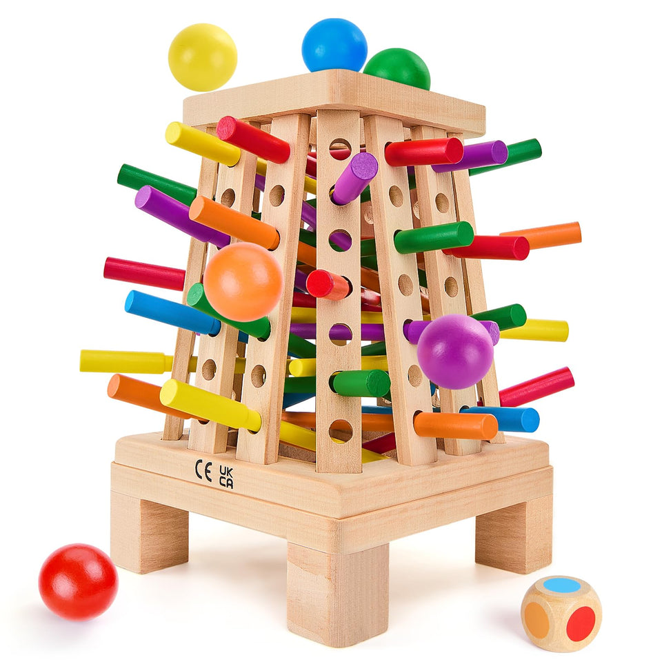 WhimsiPlay Montessori pyramid board for hands-on learning and fine motor development.