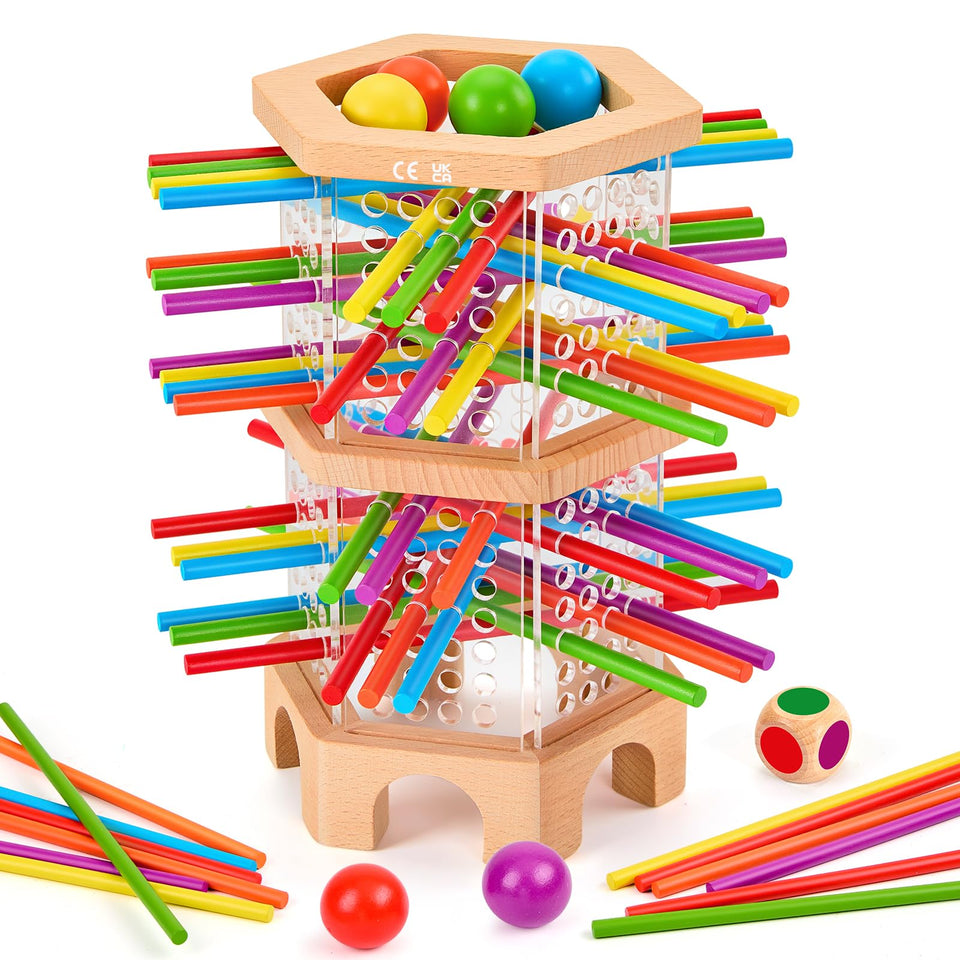 WhimsiPlay Montessori wooden board hexagon for imaginative play and early math exploration.