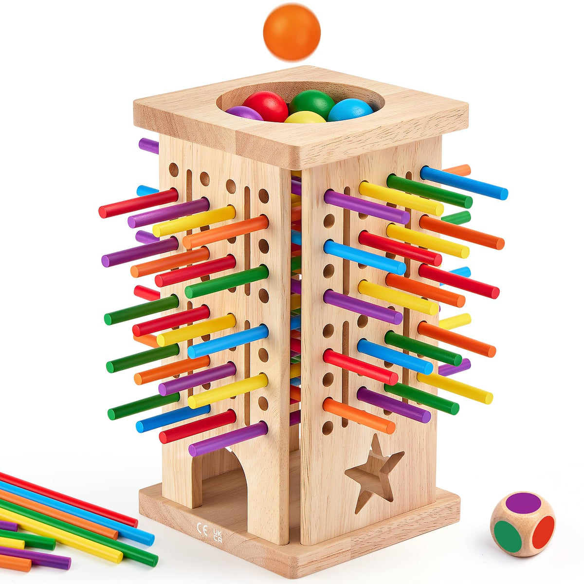WhimsiPlay vibrant wooden decor doubles as a compact tabletop accent.