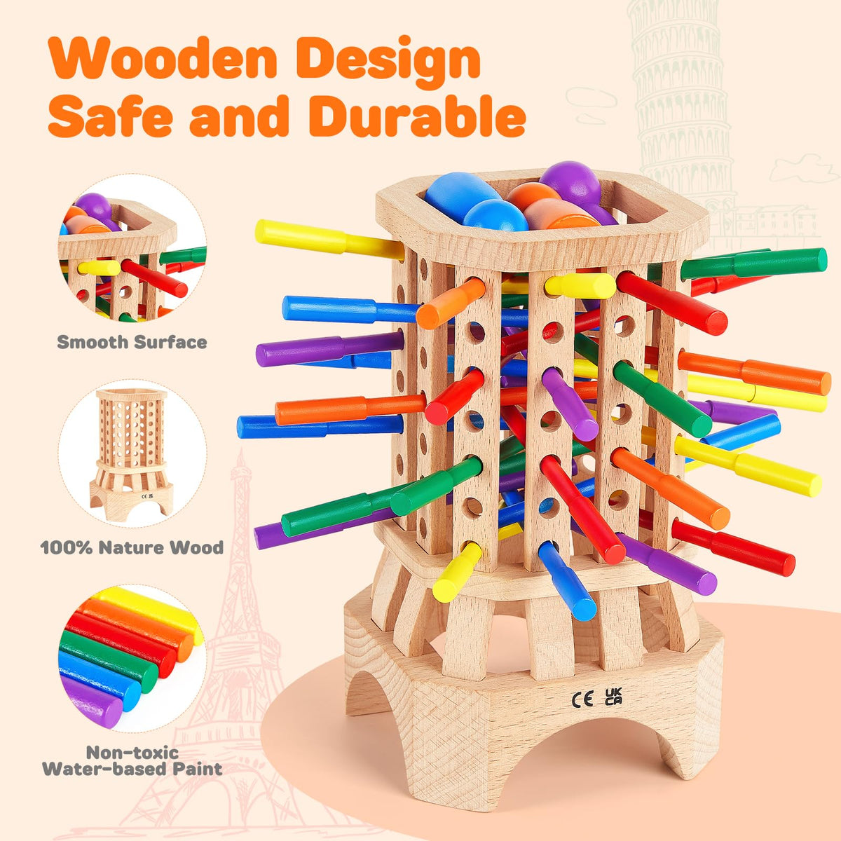 WhimsiPlay wooden chess pieces offer tactile components for mindful, quiet play