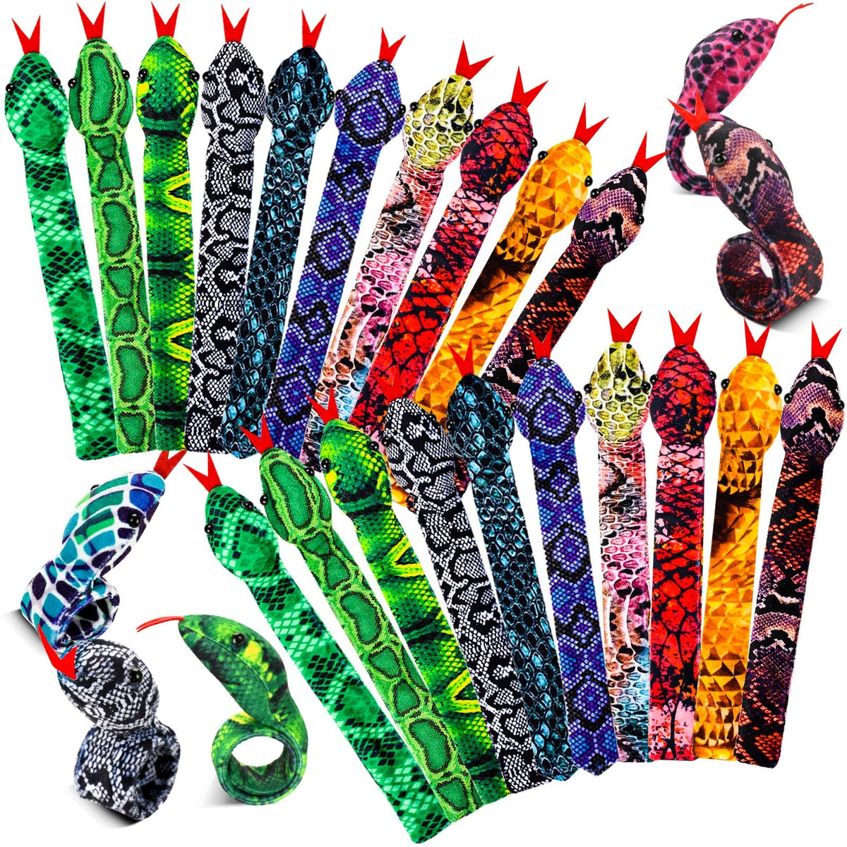 WhistenFla snake slap bracelet in vibrant colors for playful party accents