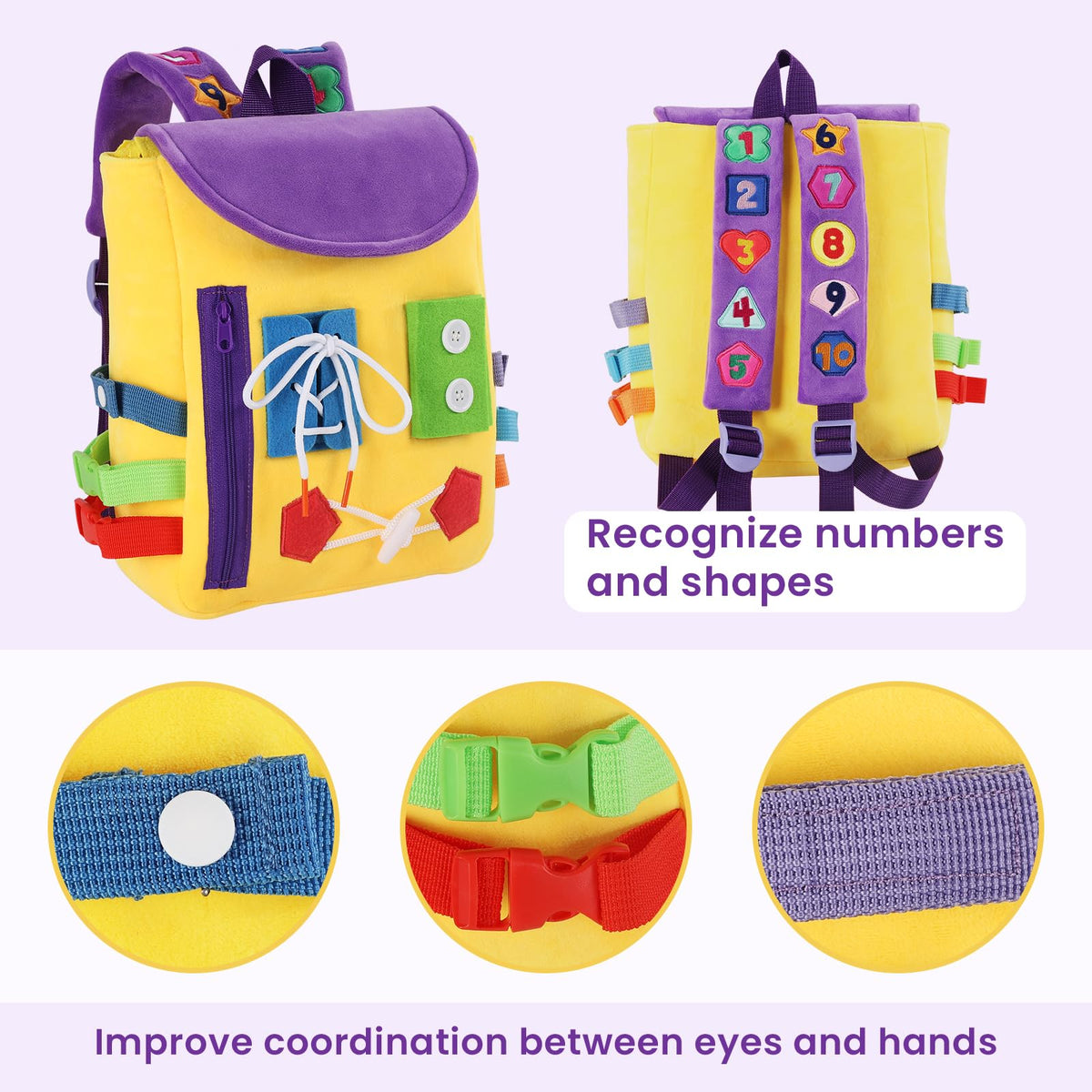 White Dolphin Toys toddler backpack learning activities fosters early math and counting