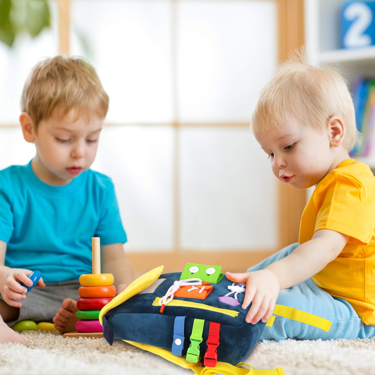WHITE DOLPHIN TOYS Learning activity toys encourage play and skill-building on the go.
