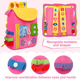 WHITE DOLPHIN TOYS Busy Board Backpack offers large capacity for daily items