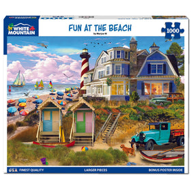 White Mountain 1000-piece Beach Scene puzzle for easy handling and shared fun.