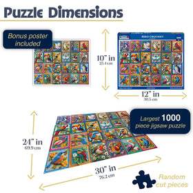 White Mountain 1000-piece puzzle with large pieces for easy handling and quick engagement.