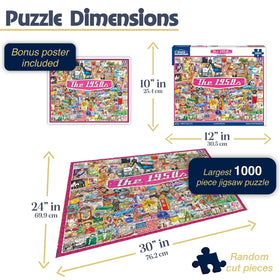 White Mountain 1000-piece puzzle with large pieces for easy handling and quick assembly.