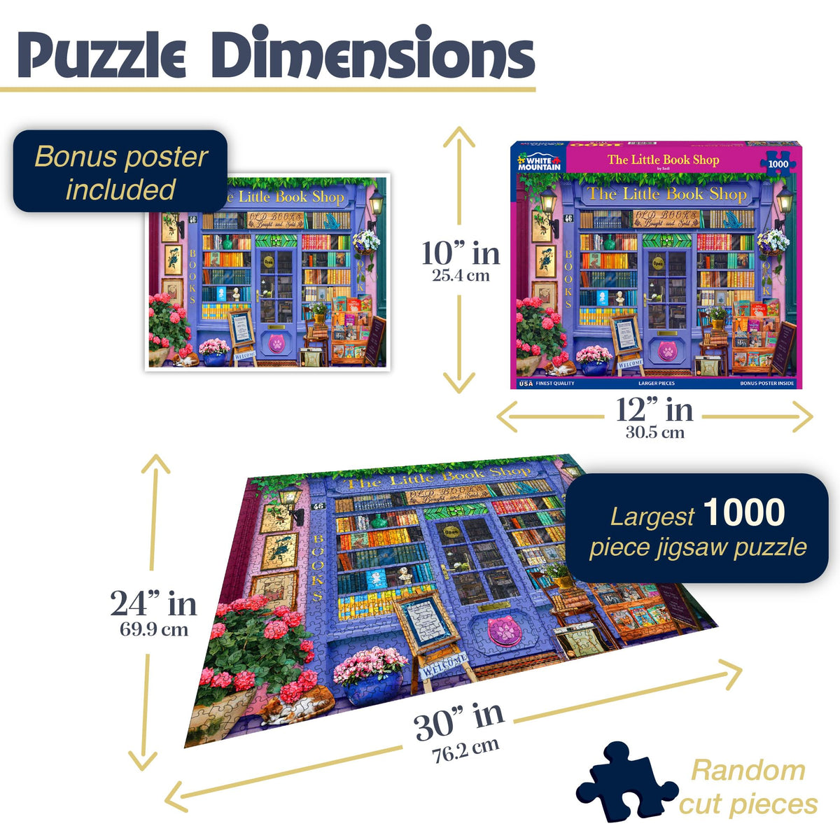 White Mountain 1000-piece puzzle with large pieces for easy handling