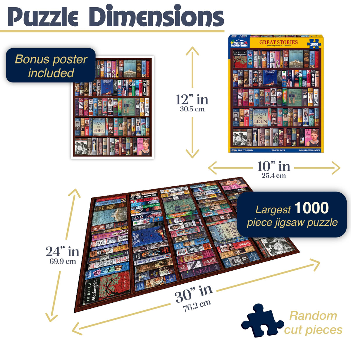 White Mountain 1000-piece large-pieces puzzle designed for easy handling and shared fun.