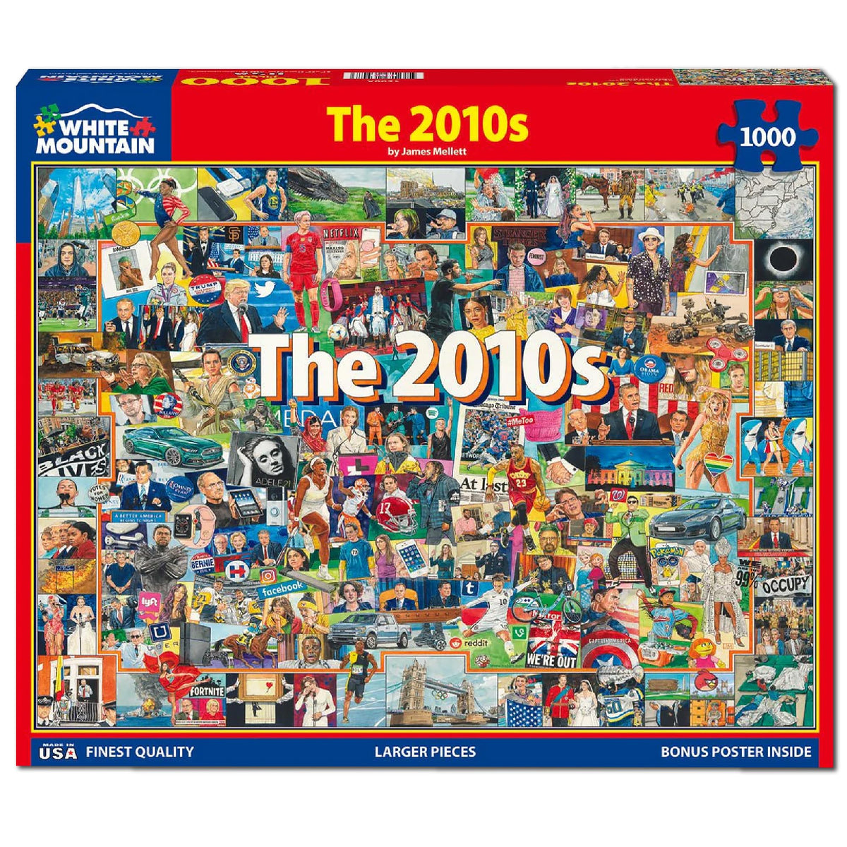 White Mountain 1000-piece large pieces for easier handling and quick setup.