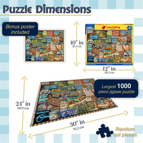 White Mountain 1000-piece large puzzle pieces for easy handling and shared puzzle nights