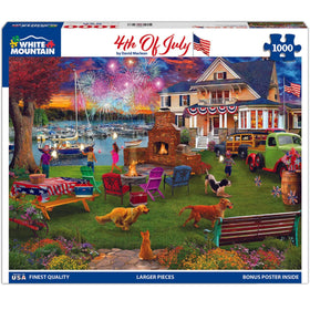 White Mountain 1000-piece puzzle box front, ideal for family game night.