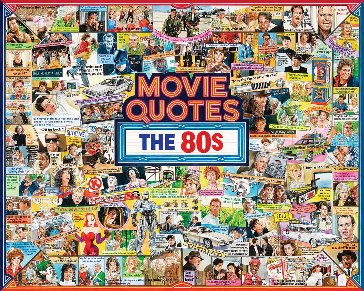 White Mountain 1000-piece puzzle box showing retro design for family night.