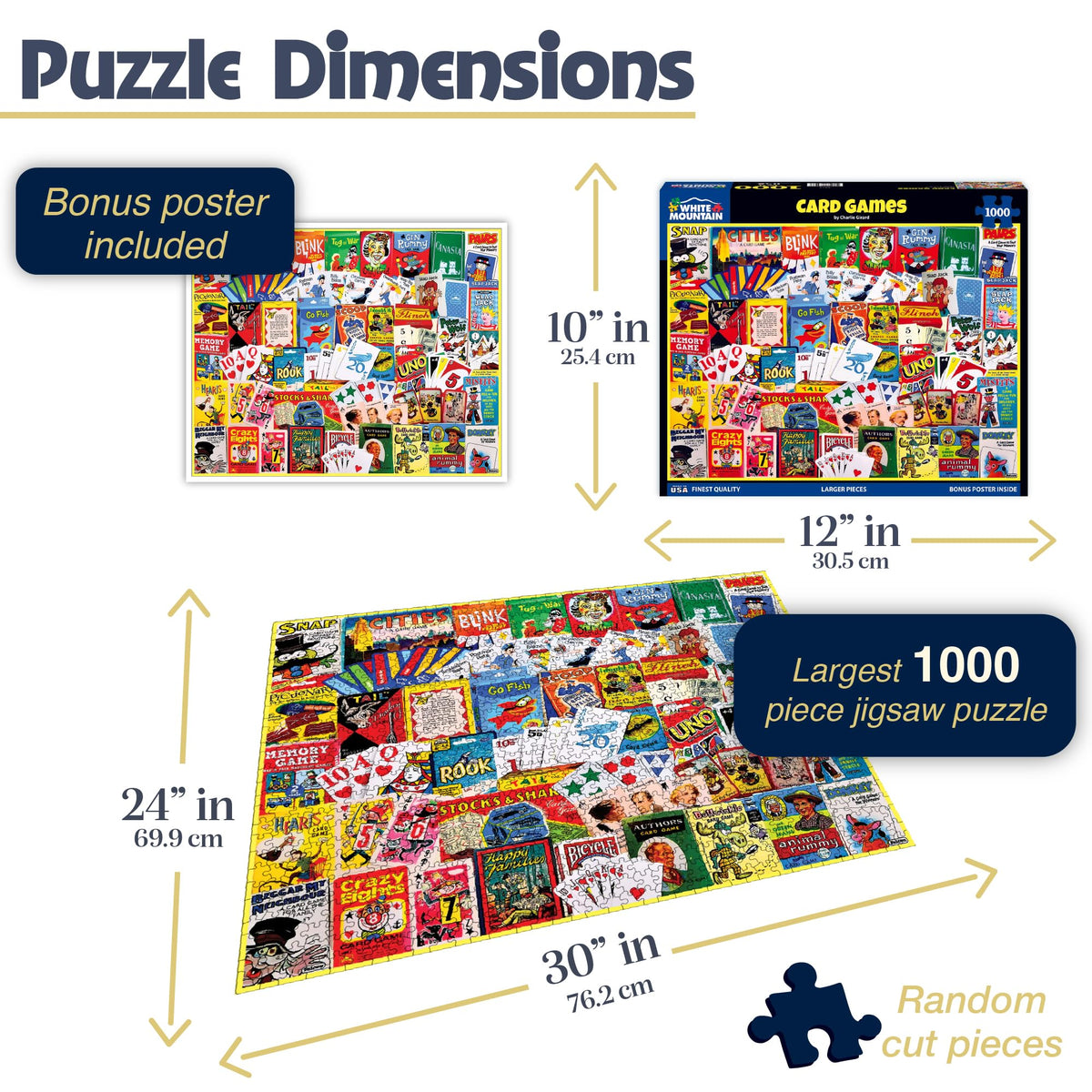 White Mountain 1000 piece puzzle with large pieces for easier handling