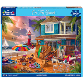 White Mountain 1000-piece puzzle with large pieces for easy handling and casual play.