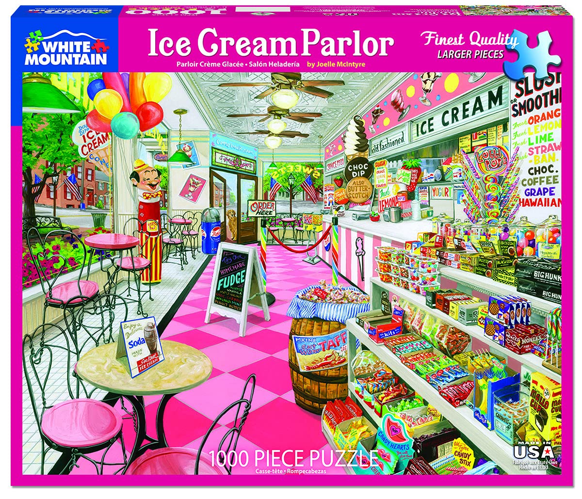 White Mountain 1000-piece puzzle featuring large pieces for easy handling