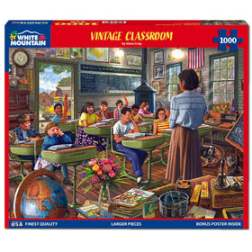 White Mountain 1000-piece puzzle larger pieces for easier handling.