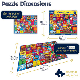 White Mountain 1000-piece pieces close-up showing large, easy-to-handle segments.
