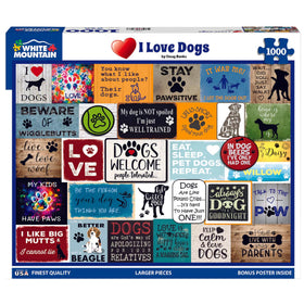 White Mountain 1000-piece puzzle pieces closeup shows large, easy-to-handle parts