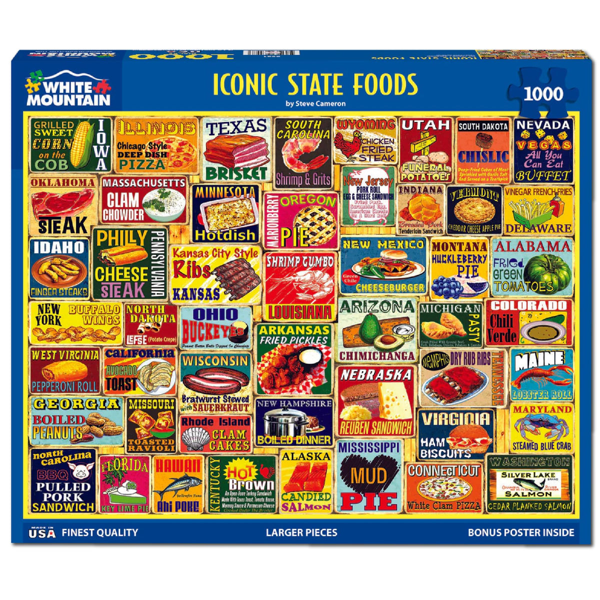 White Mountain state foods close-up showing vibrant colors, inviting calm assembly