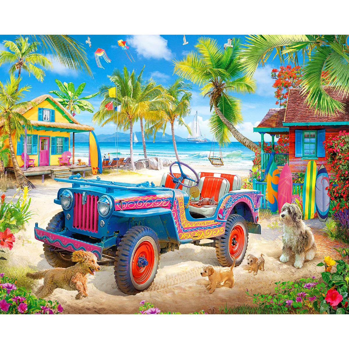 White Mountain Beach Escape front view puzzle with large pieces for easy handling