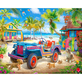 White Mountain Beach Escape front view puzzle with large pieces for easy handling