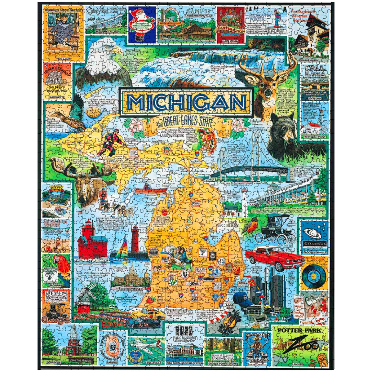 White Mountain Best of Michigan northern woods image showcases deer and wildlife, perfect for nature lovers.