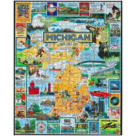 White Mountain Best of Michigan northern woods image showcases deer and wildlife, perfect for nature lovers.