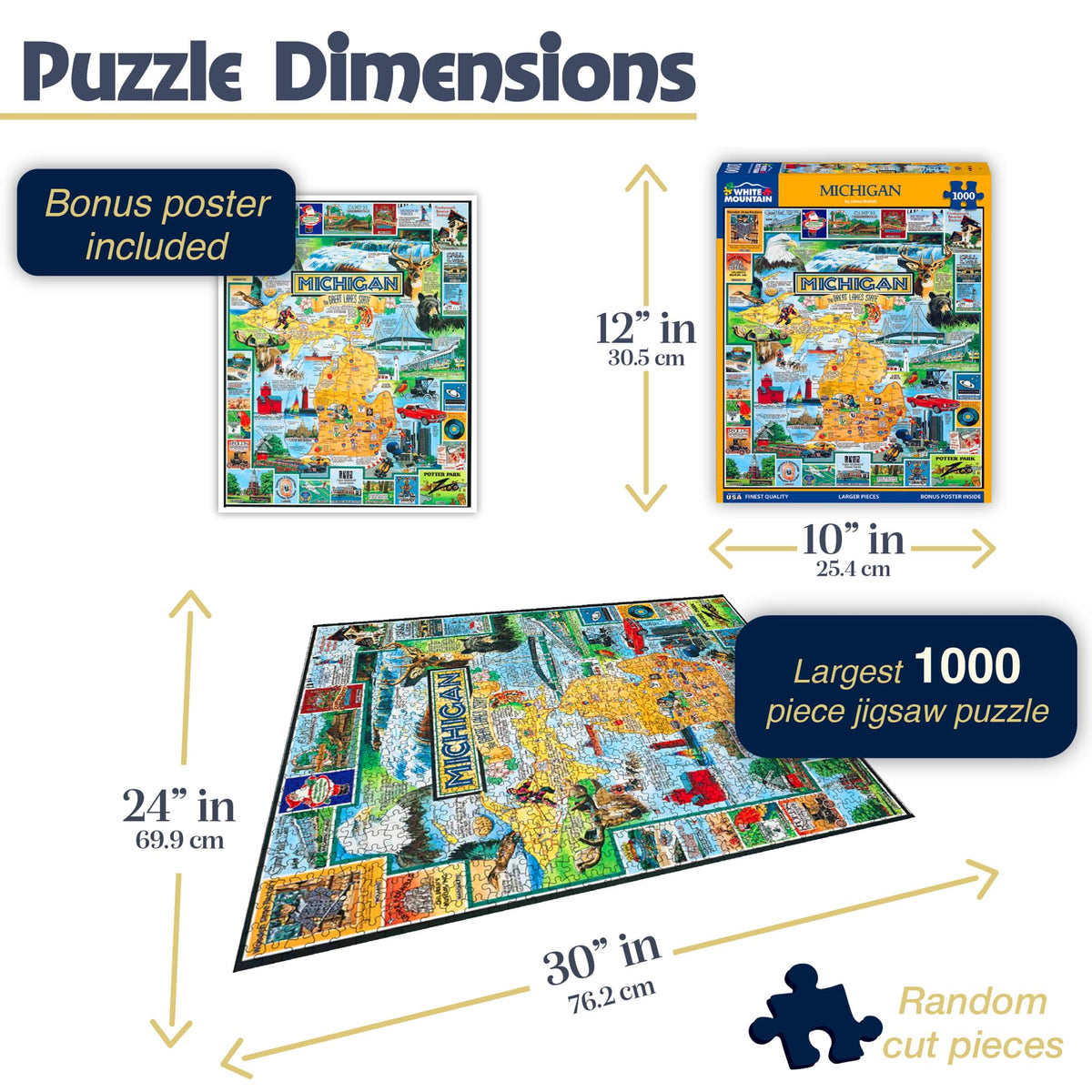 White Mountain Best of Michigan shoreline image highlights Great Lakes scenery for immersive puzzling.