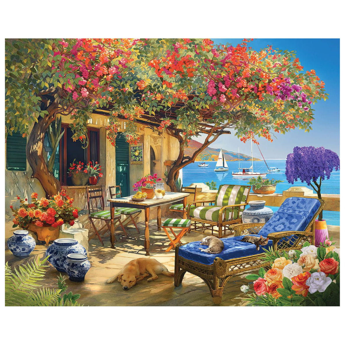 White Mountain Bigelow Illustrations coastal scene with vibrant colors