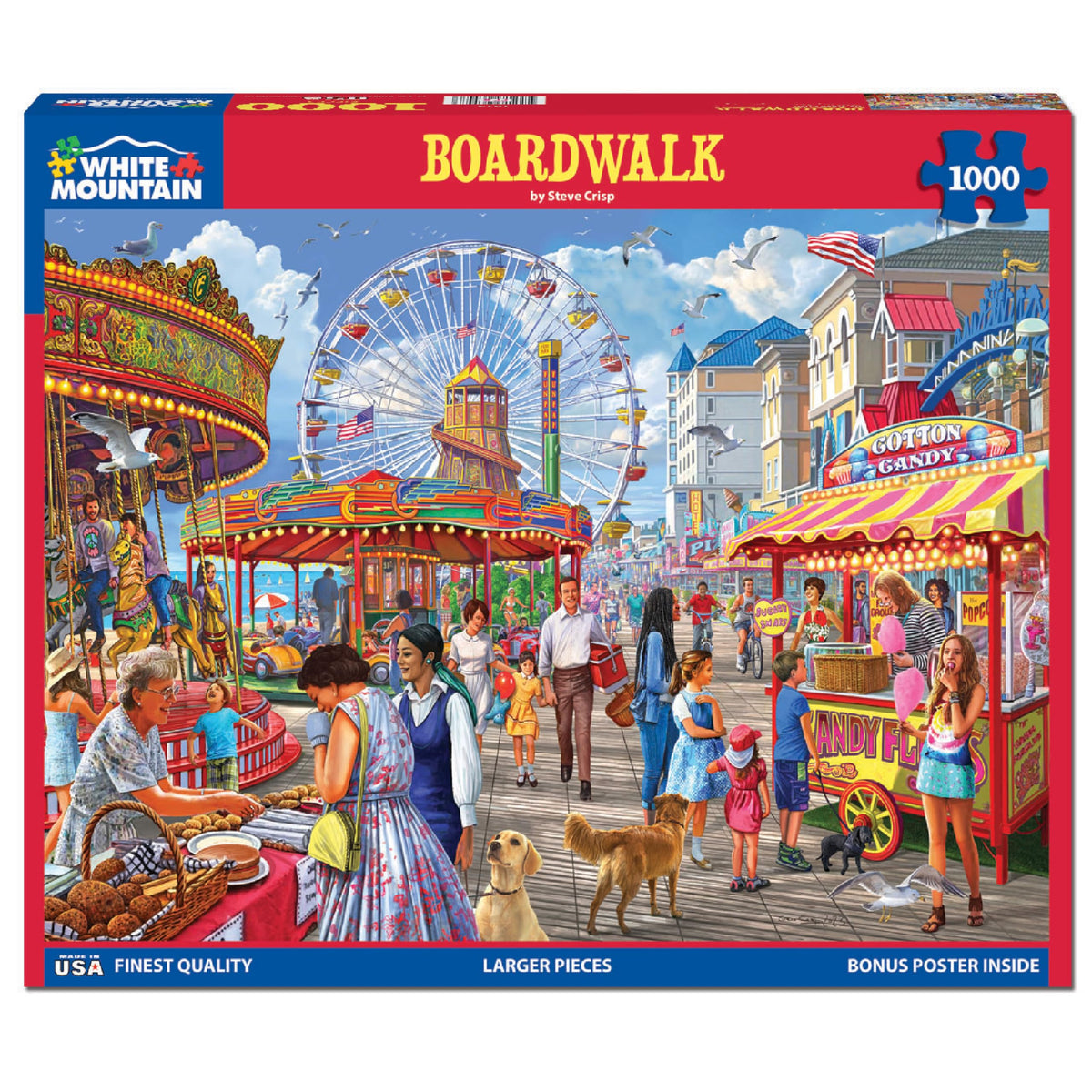 White Mountain boardwalk puzzle cover image, ideal for family game night.