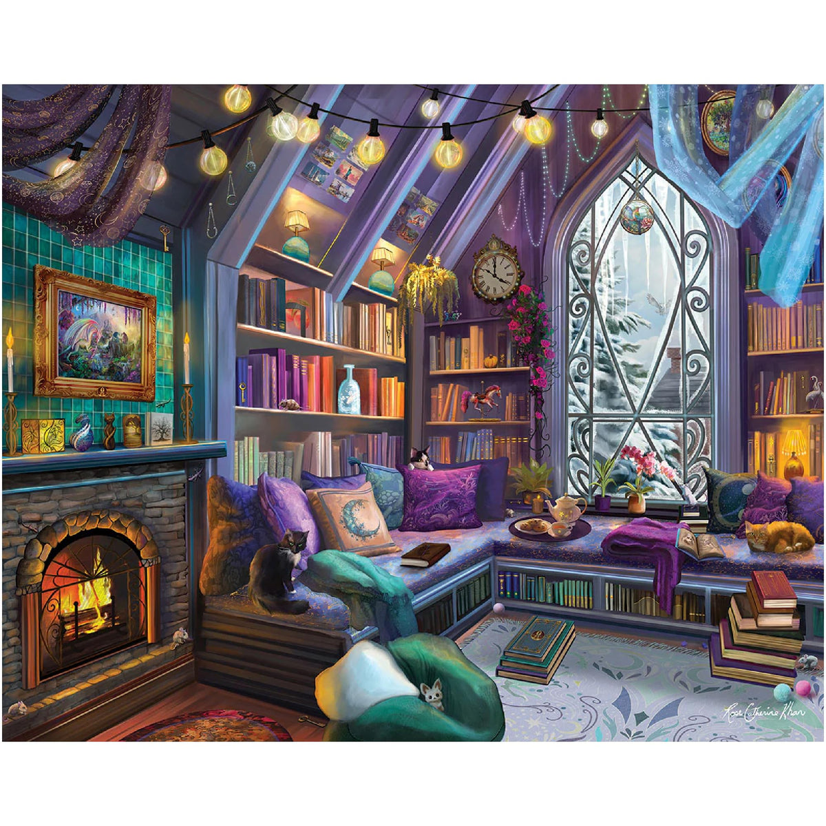 White Mountain Book Nook puzzle assembly emphasizes easy handling for family nights.