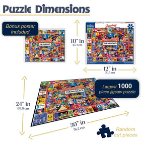 White Mountain Broadway pieces closeup showing edges, perfect for improving focus during puzzling.