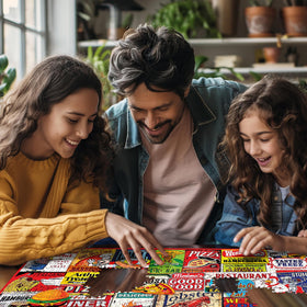 White Mountain Charlie Girard collage artwork adds bold retro vibe to your puzzle session