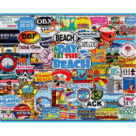 White Mountain Charlie Girard collage art puzzle, vibrant destinations to explore piece by piece.