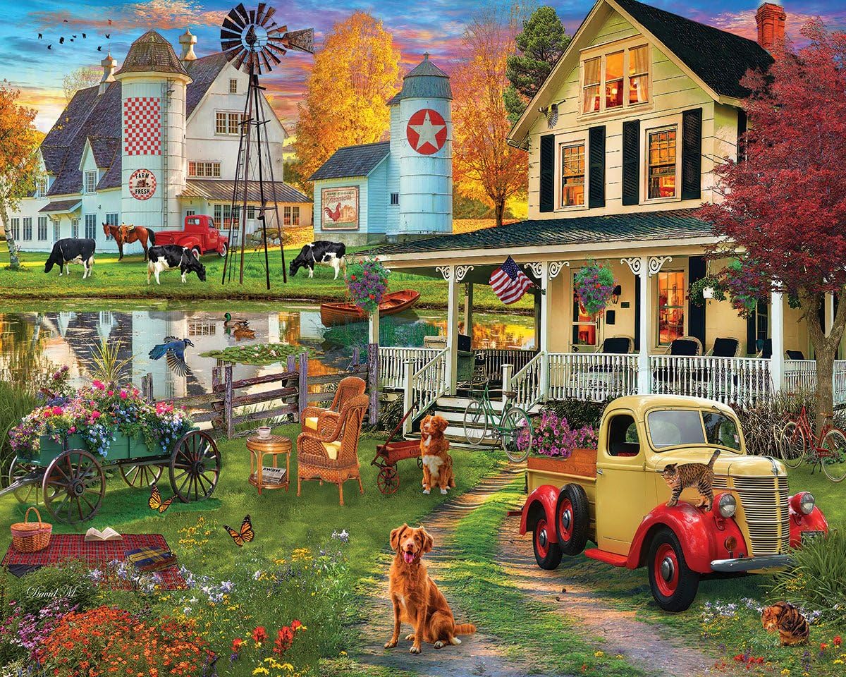White Mountain country retreat puzzle box with large pieces, ideal for family evenings