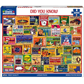 White Mountain puzzle box cover with Did You Know collage, great for gift appeal.