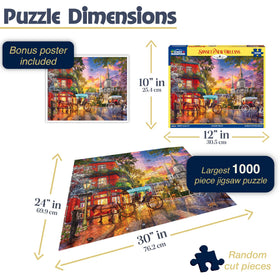 White Mountain Dominie Dawson art puzzle 1000pc — vibrant portrayal of New Orleans architecture.