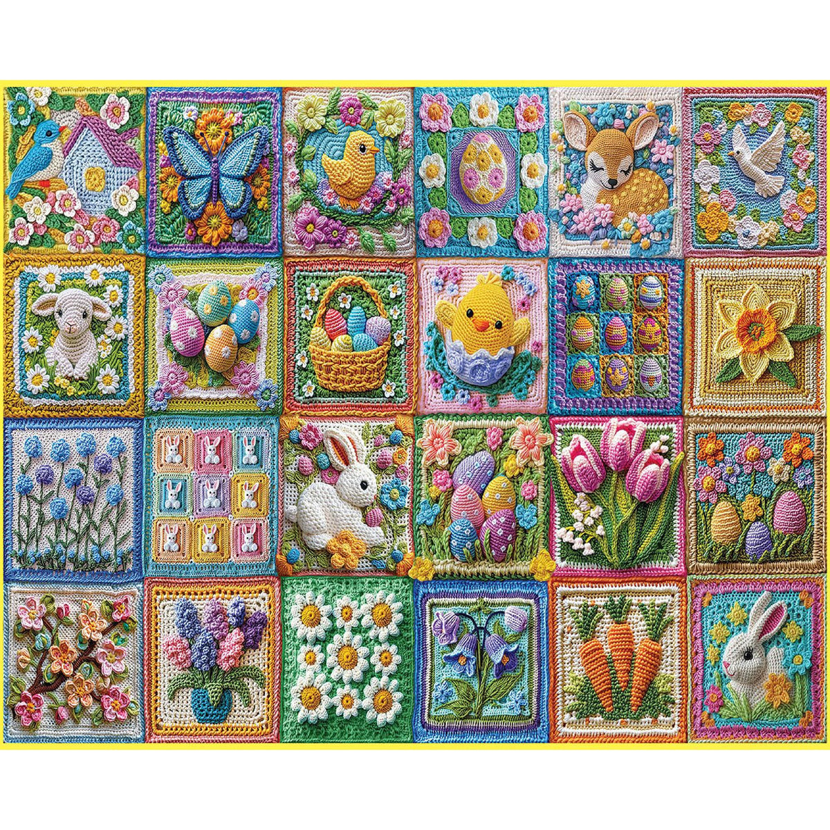White Mountain Easter Crochet puzzle with large pieces for easy family play