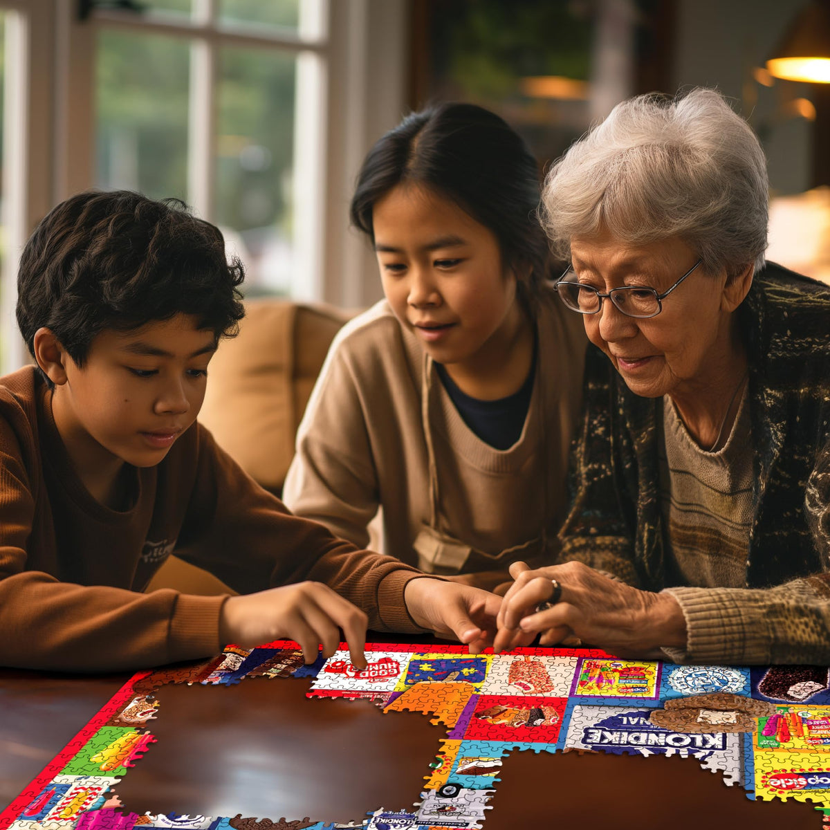 White Mountain family game night puzzle promotes social, relaxed evenings.