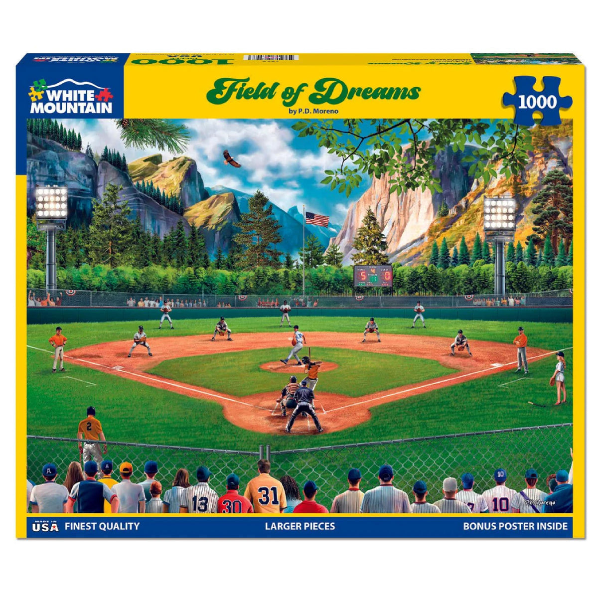 White Mountain Field of Dreams baseball game puzzle, ideal family night activity.