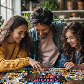 White Mountain finished puzzle 24x30 displays vivid retro scenes.