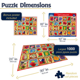 White Mountain 1000-piece puzzle with symbolic flowers for mindful play