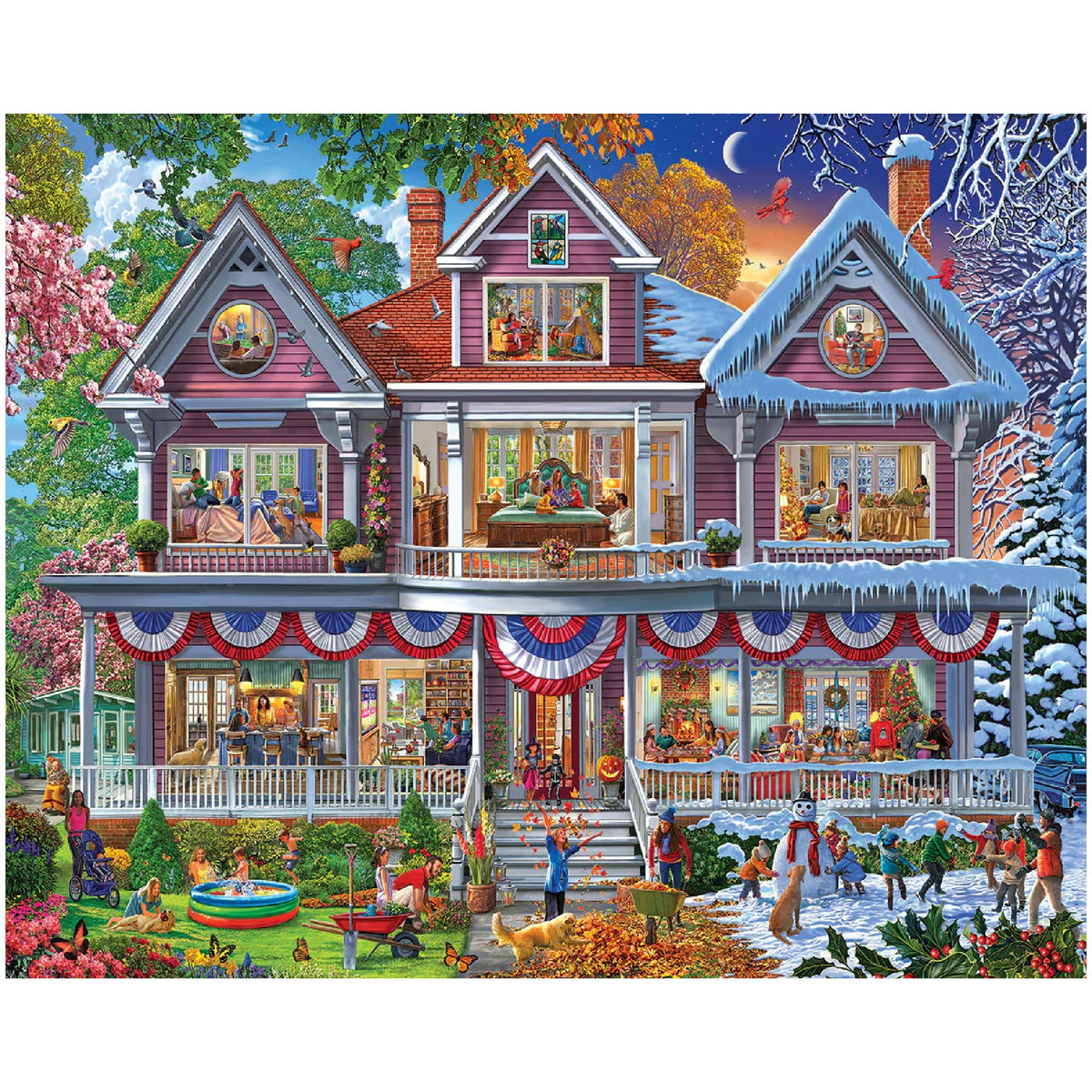 White Mountain Fun House 1000-piece puzzle front-view for family bonding