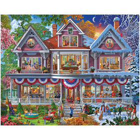 White Mountain Fun House 1000-piece puzzle front-view for family bonding
