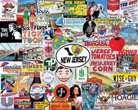 White Mountain Garden State collage puzzle art showcasing Jersey imagery for lively gatherings.
